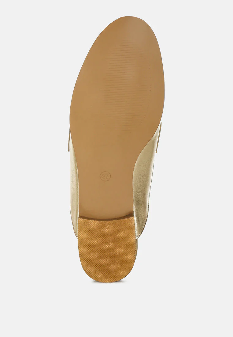 Adam Lane Stud Detail Metallic Pleather Mules - Image 5