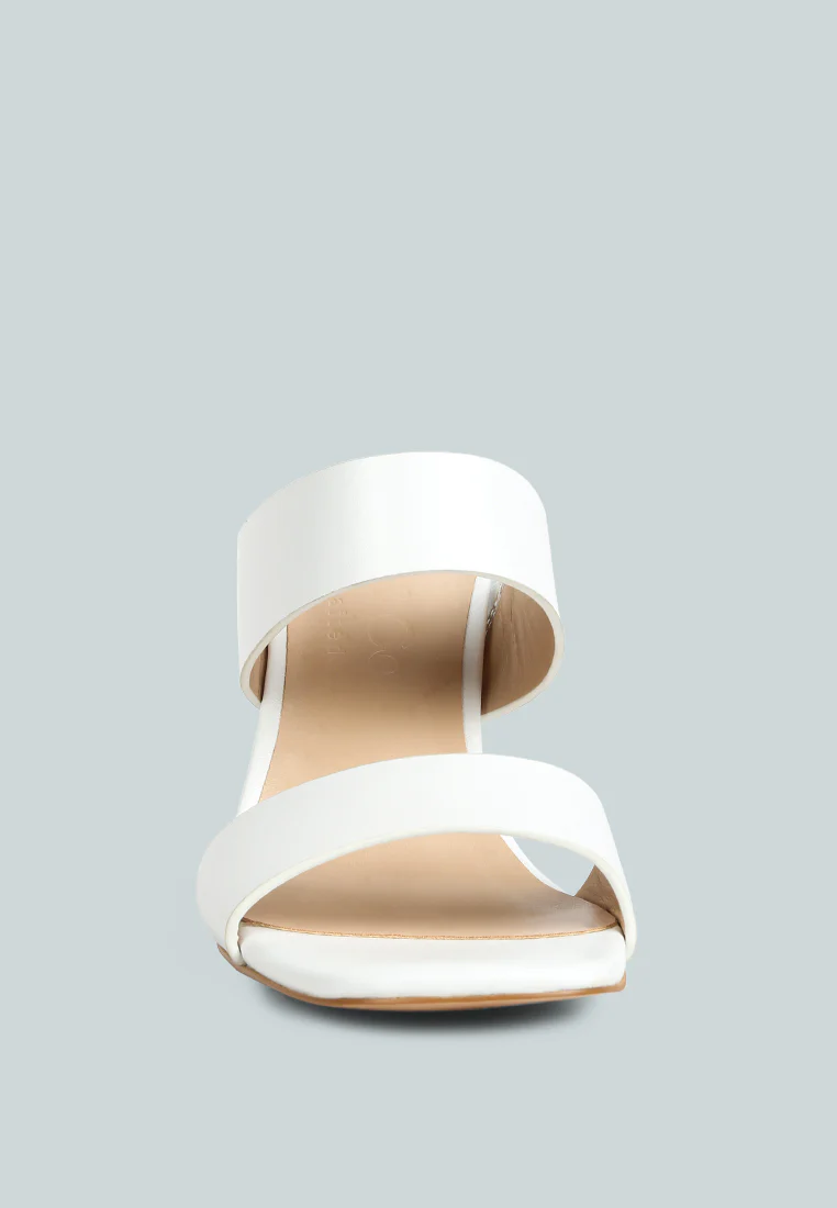 Alodia Slim Block Heel Sandals In White - Image 3