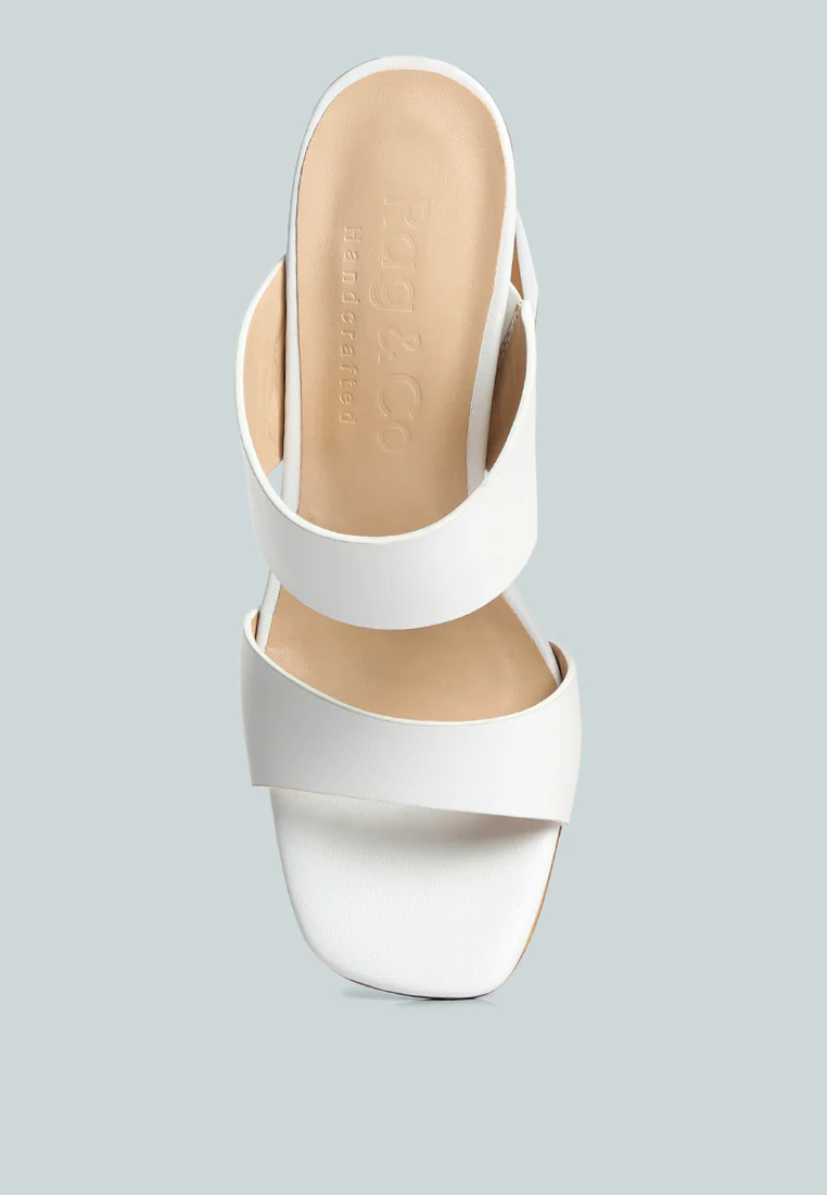 Alodia Slim Block Heel Sandals In White - Image 6
