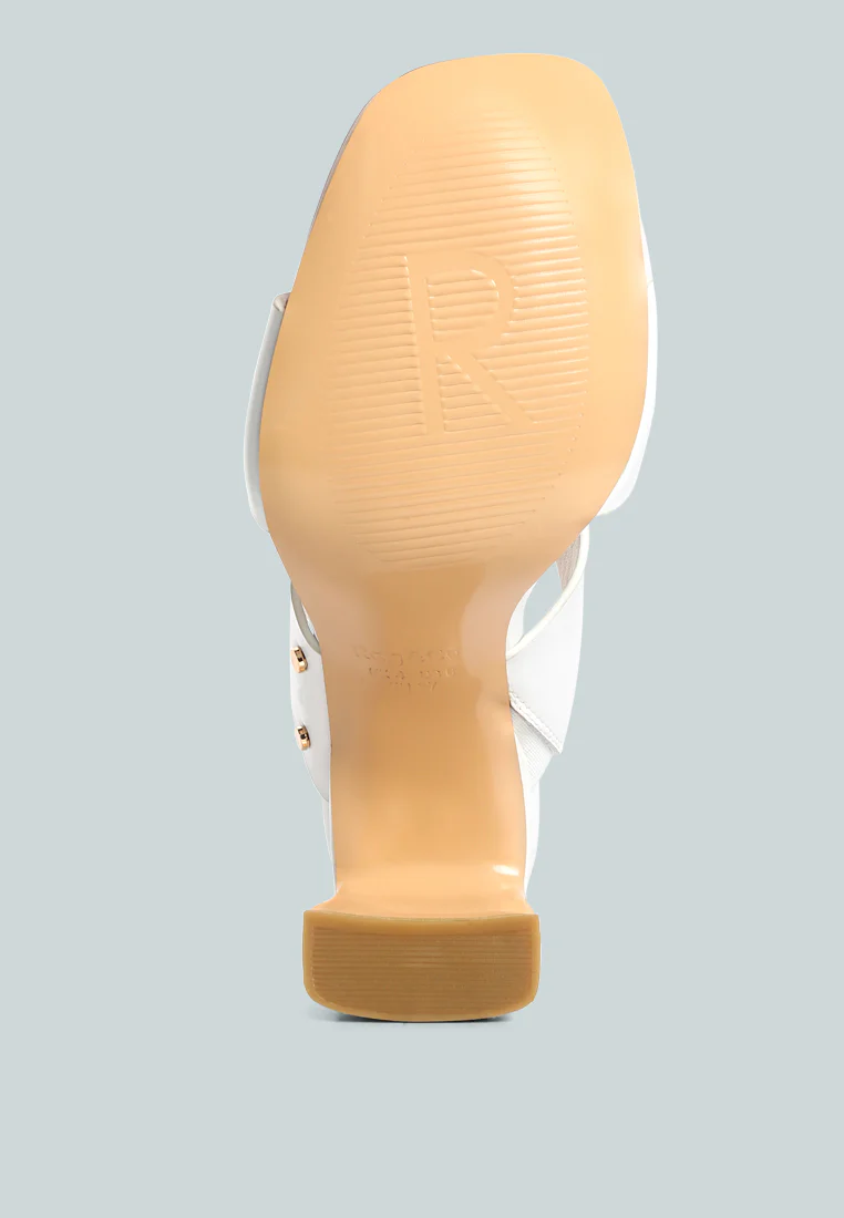 Alodia Slim Block Heel Sandals In White - Image 7
