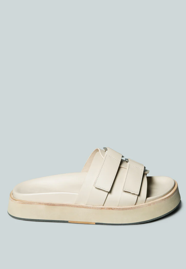 ANISTON Buckled Flatform Nude Slip-On Sandal - Image 2
