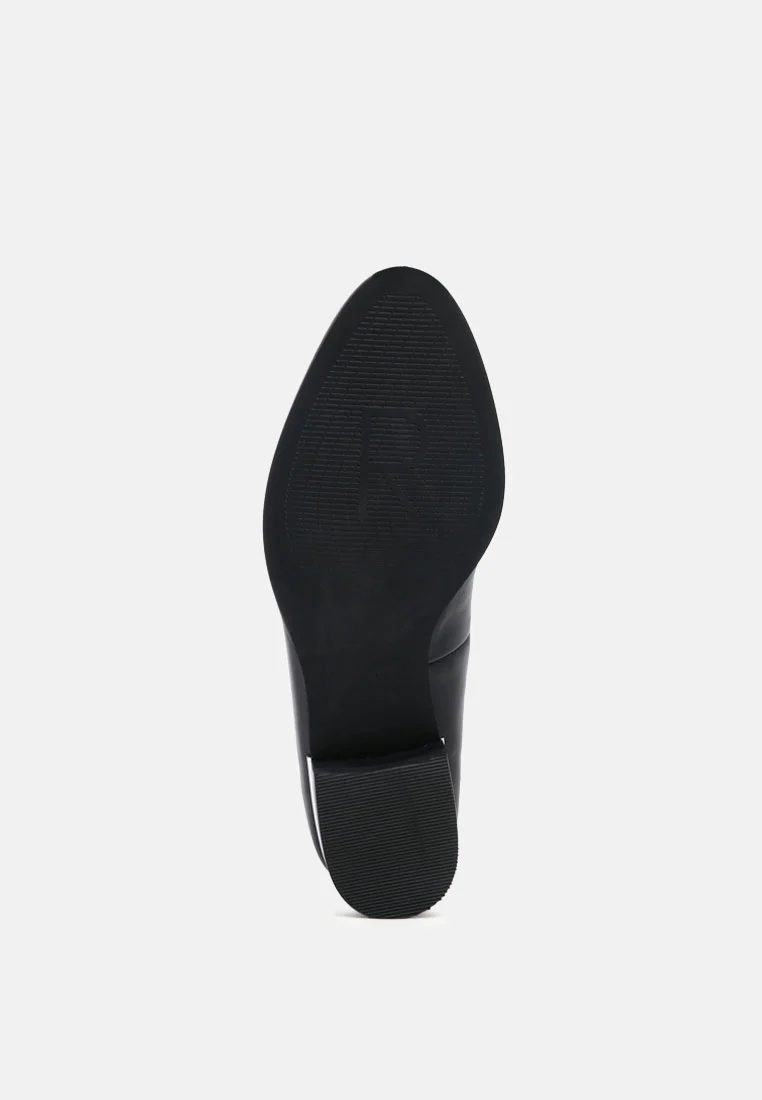 ANNA Black Leather Slip-on Loafers - Image 7