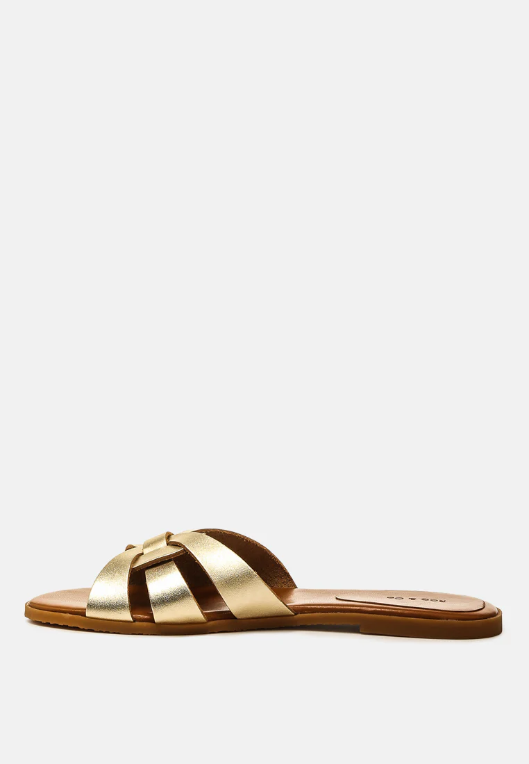 ARIS Gold Strappy Slip-on Sandal - Image 4