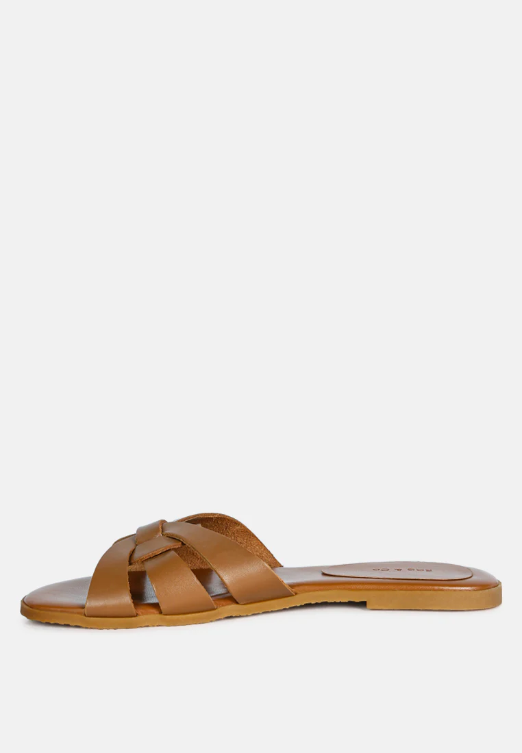ARIS Tan Strappy Slip-on Sandal - Image 3