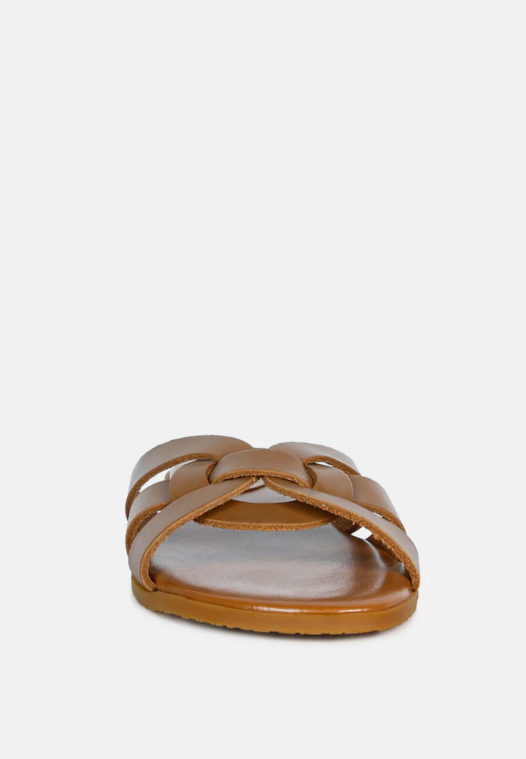 ARIS Tan Strappy Slip-on Sandal - Image 4