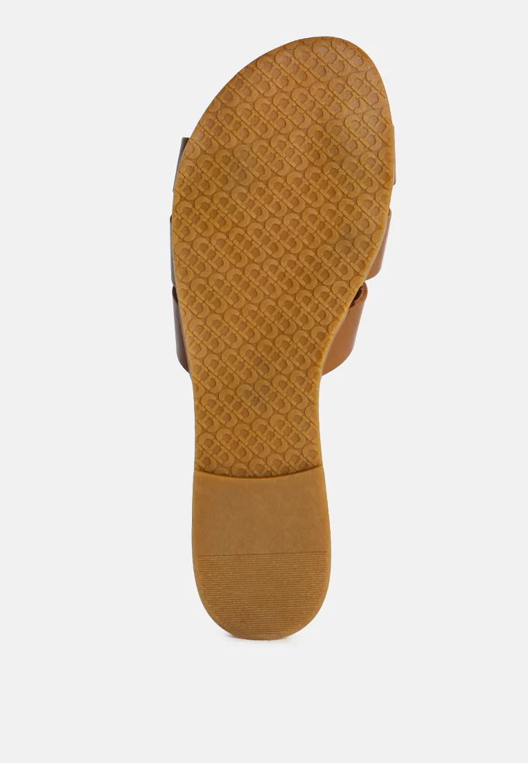ARIS Tan Strappy Slip-on Sandal - Image 7