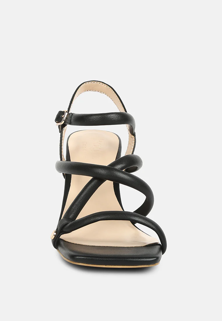 ARTHA open square toe block heel sandals in Black - Image 4