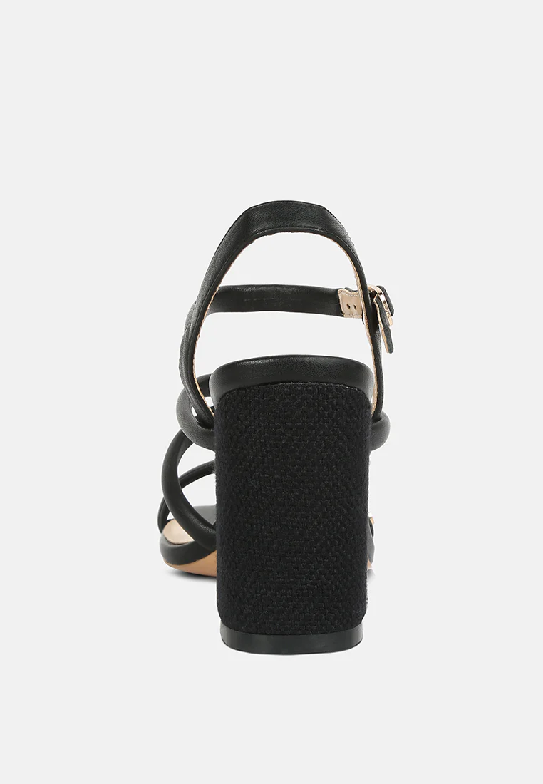 ARTHA open square toe block heel sandals in Black - Image 6