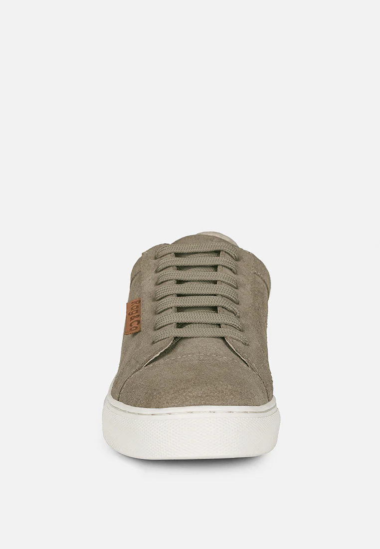 ASHFORD Taupe Fine Suede Handcrafted Sneakers - Image 3