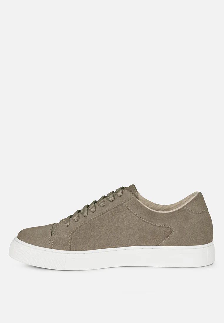 ASHFORD Taupe Fine Suede Handcrafted Sneakers - Image 4