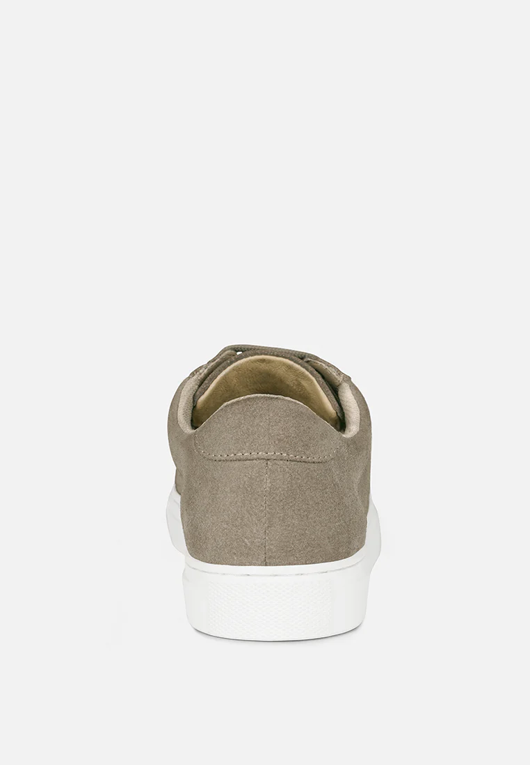 ASHFORD Taupe Fine Suede Handcrafted Sneakers - Image 5
