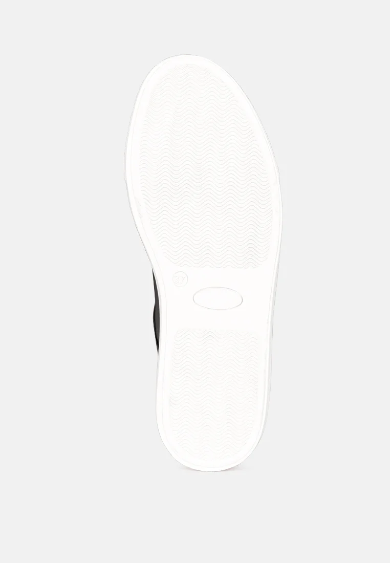 ASHFORD Black Fine Leather Handcrafted Sneakers - Image 7