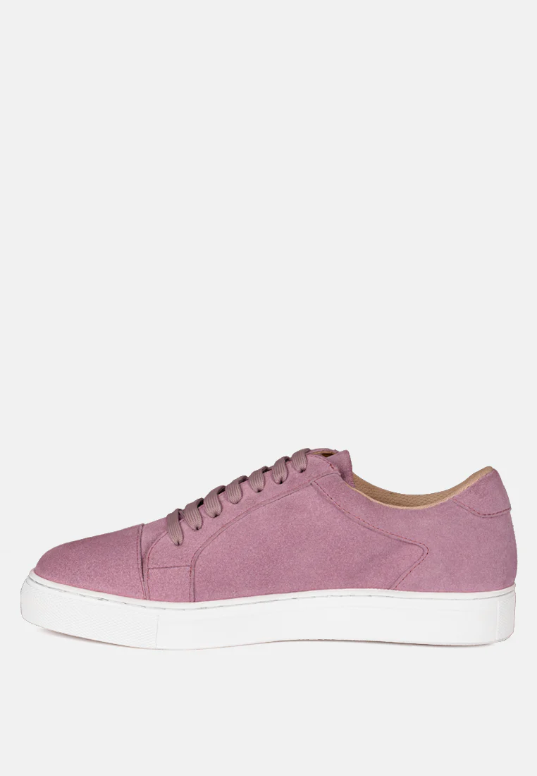 ASHFORD Pink Fine Suede Handcrafted Sneakers - Image 4