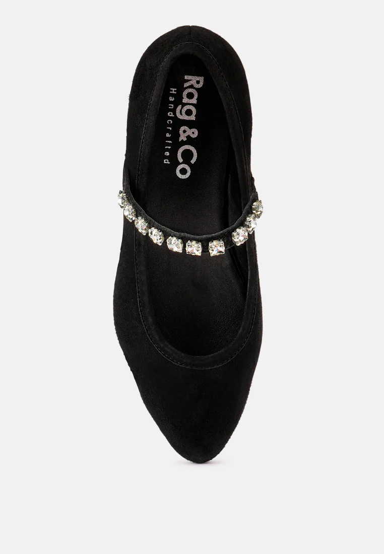 ASSISI Black Fine Suede Mary Jane Ballet Flats - Image 6