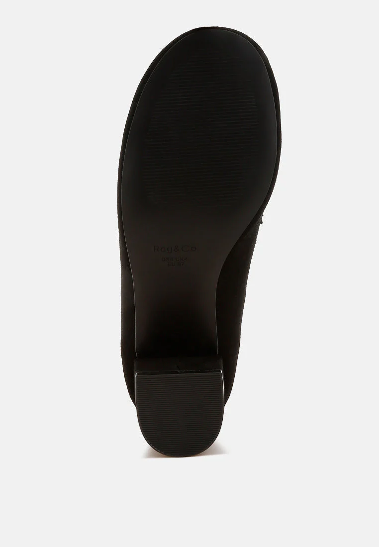 Astra Block Heel Genuine Suede Loafers - Image 11