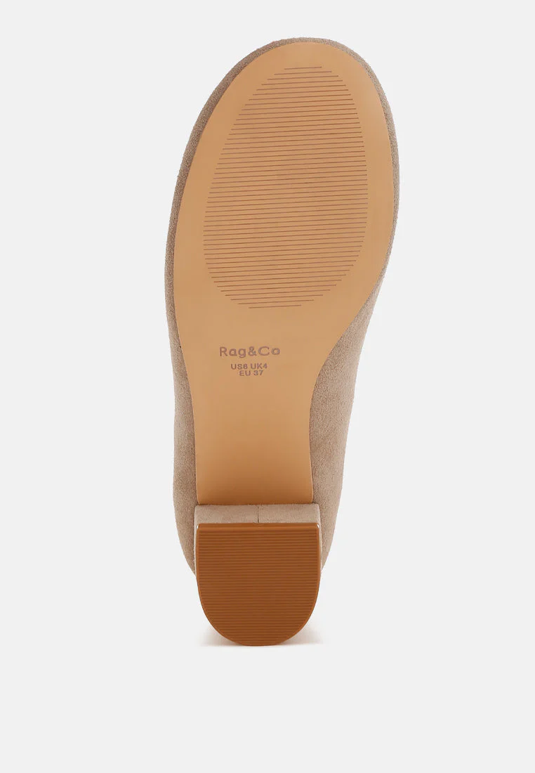 Astra Block Heel Genuine Suede Loafers - Image 5
