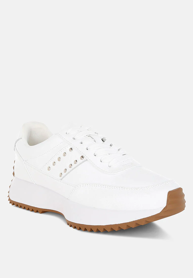 Athion Studded Real Leather Sneakers - Image 2