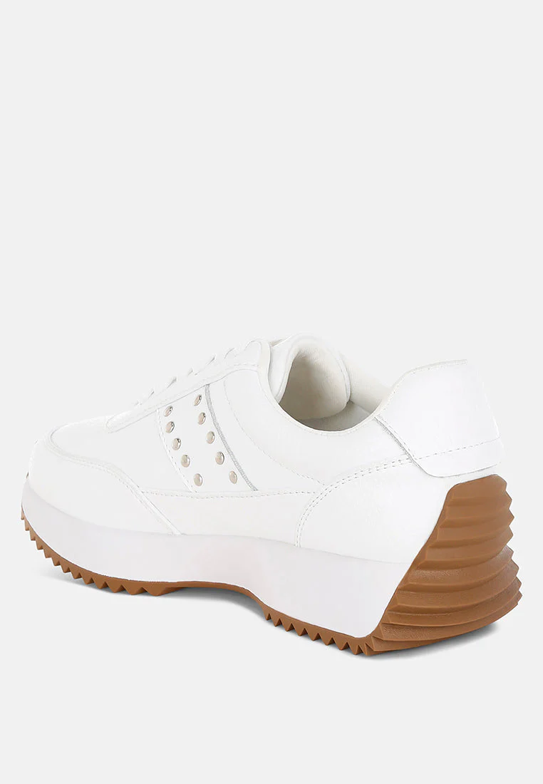 Athion Studded Real Leather Sneakers - Image 3