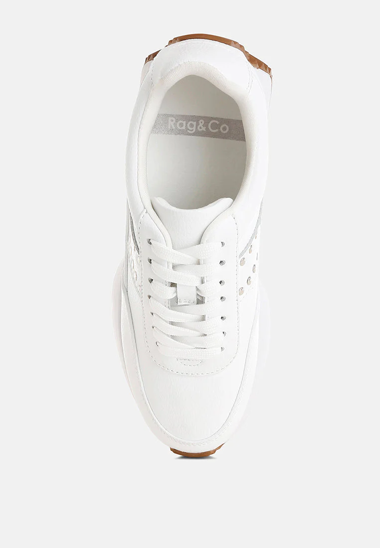 Athion Studded Real Leather Sneakers - Image 4
