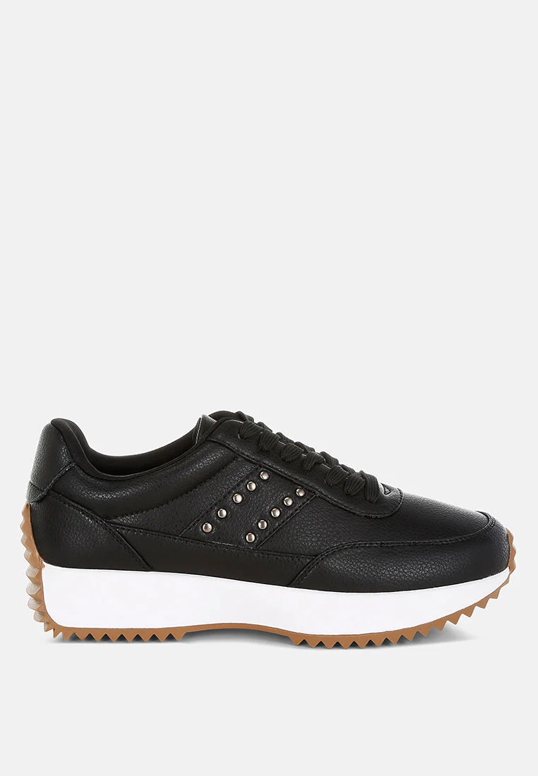 Athion Studded Real Leather Sneakers - Image 6