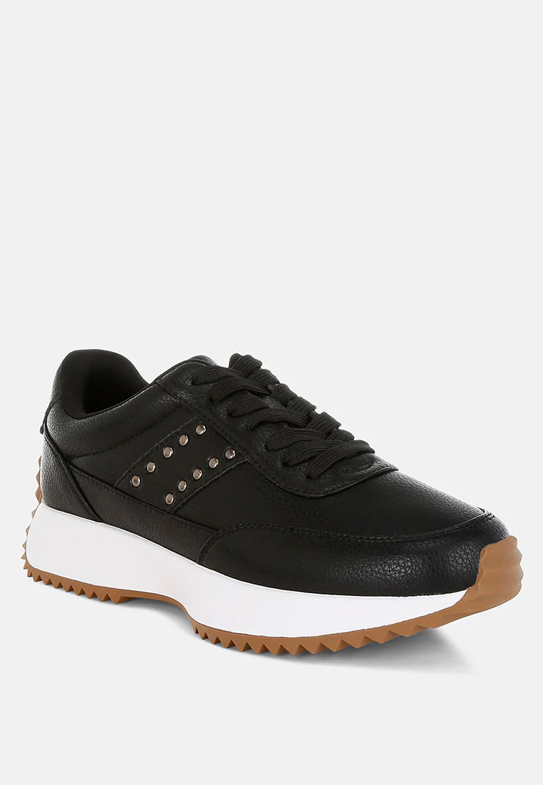 Athion Studded Real Leather Sneakers - Image 8