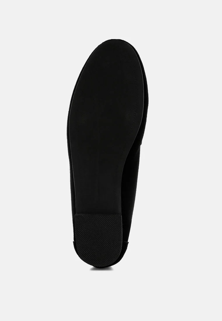 Awen Monochromatic Horsebit Real Suede Loafers - Image 11