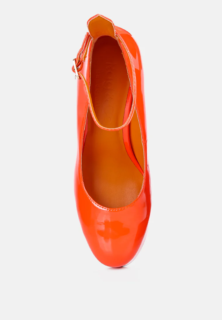 Babe-Heaven Patent Pu Sandals In Orange - Image 6
