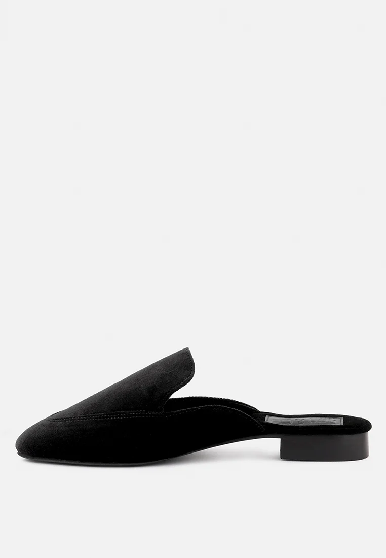 BATISTE Black Velvet Handcrafted Mules - Image 4