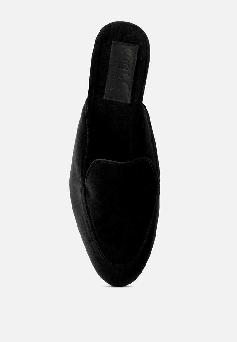 BATISTE Black Velvet Handcrafted Mules - Image 6