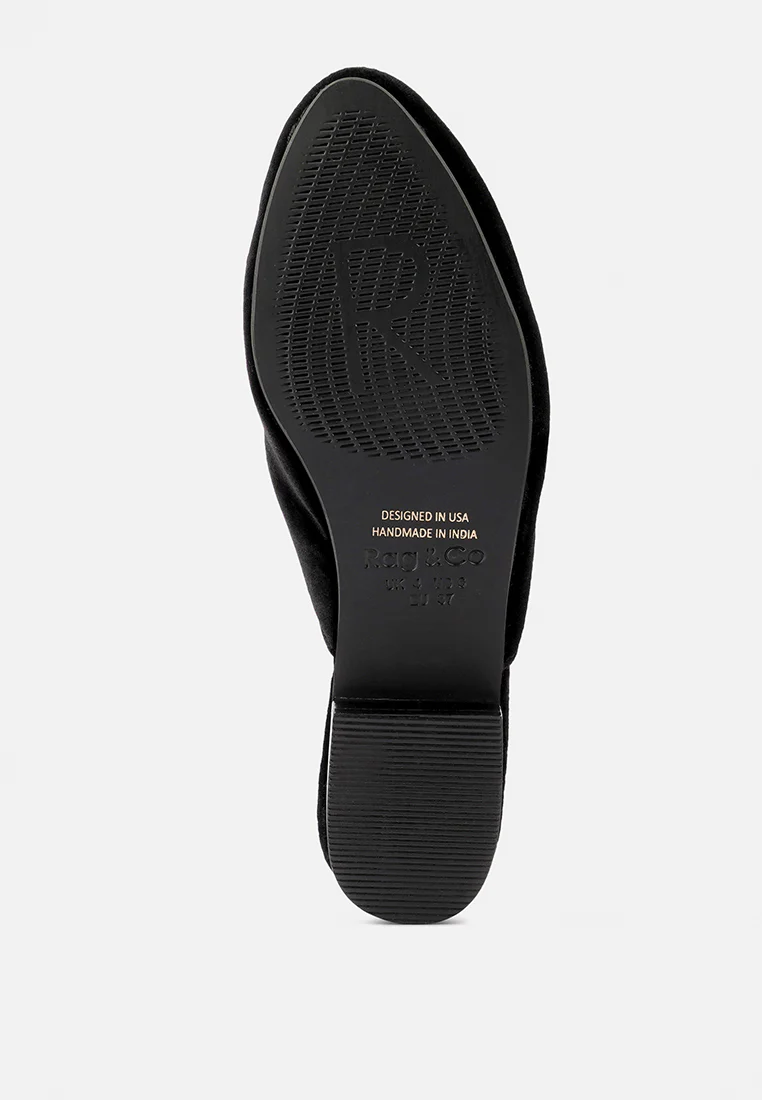 BATISTE Black Velvet Handcrafted Mules - Image 7
