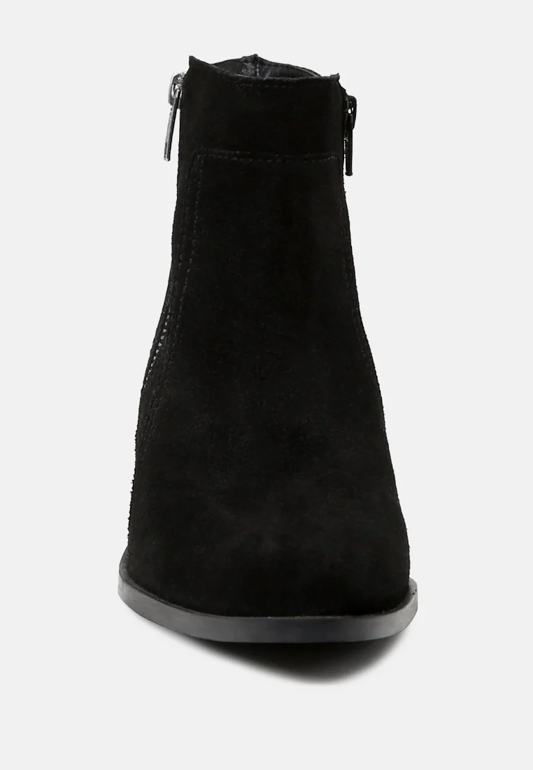 BAUENA Black Ankle Boots with Zip Closure - Image 4