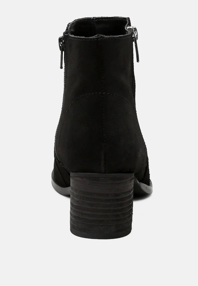 BAUENA Black Ankle Boots with Zip Closure - Image 5