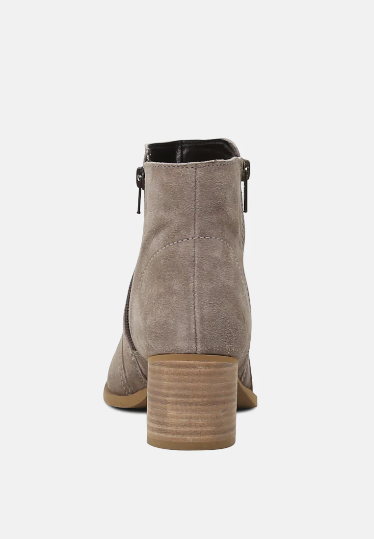 BAUENA Taupe Ankle Boots with Zip Closure - Image 5