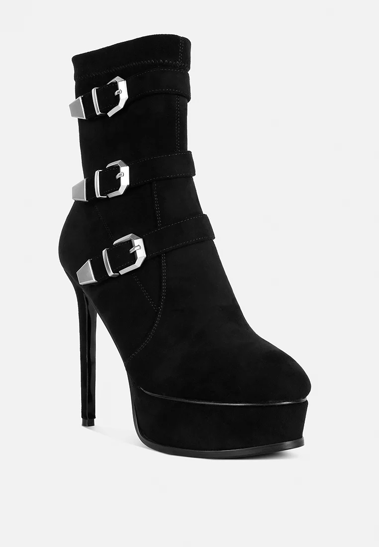 BEAUX High Platform Stiletto Ankle Boots in Black - Image 2