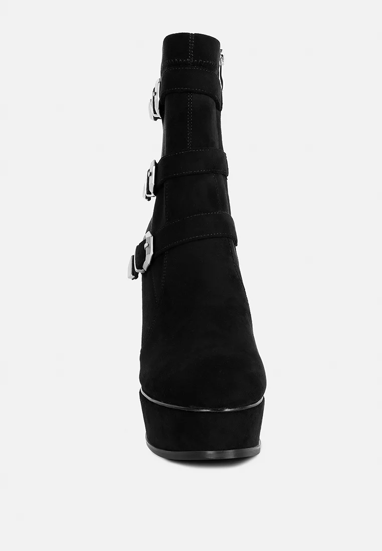 BEAUX High Platform Stiletto Ankle Boots in Black - Image 4