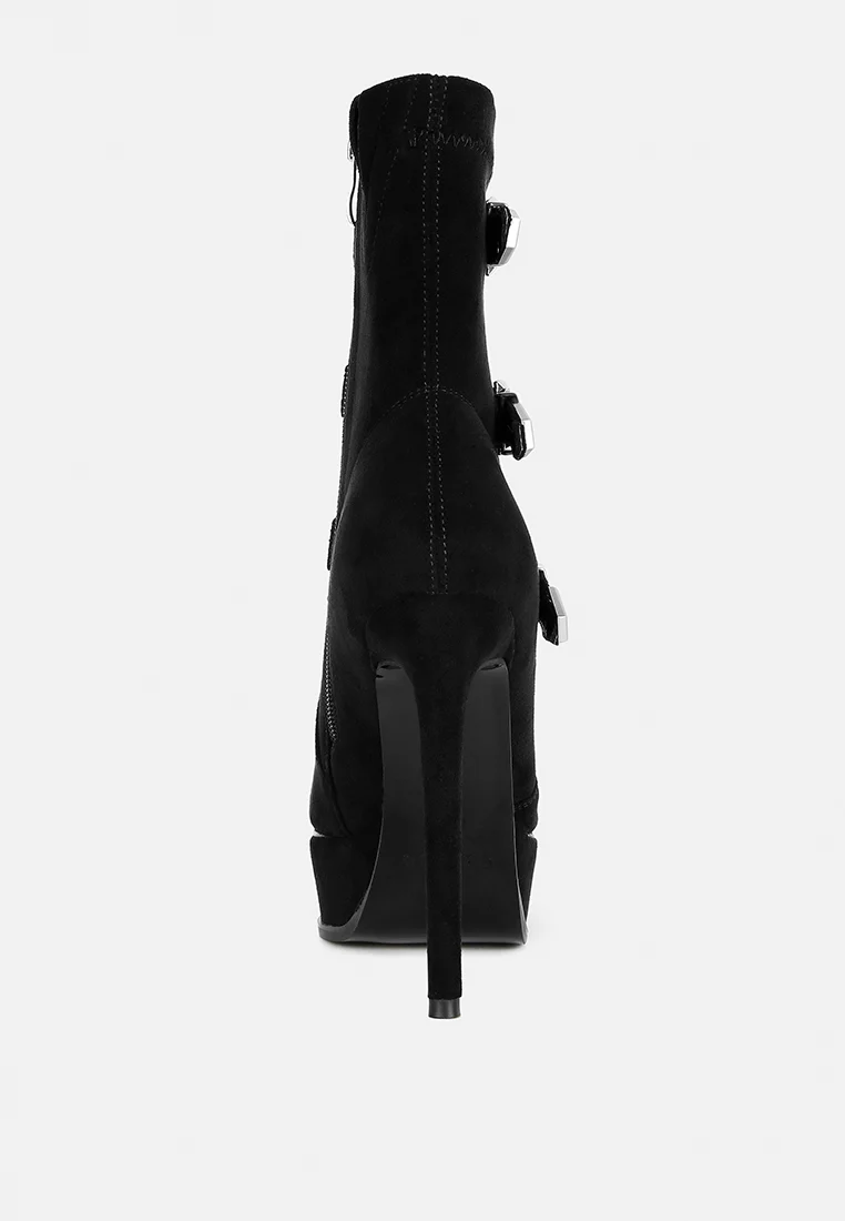 BEAUX High Platform Stiletto Ankle Boots in Black - Image 5