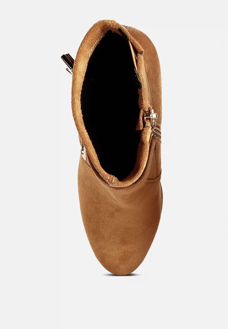 BEAUX High Platform Stiletto Ankle Boots in Tan - Image 6