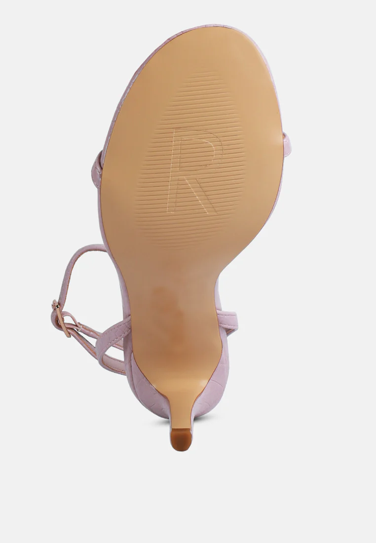 BLONDES White Croc High Heeled Sandal - Image 7