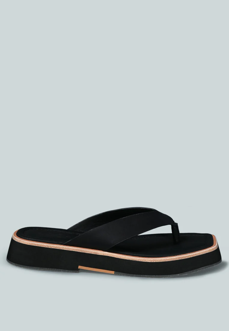 BLUNT Flat Thong Sandal in Black - Image 2