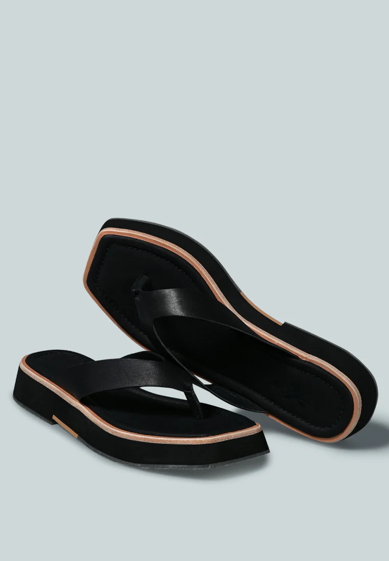 BLUNT Flat Thong Sandal in Black - Image 3
