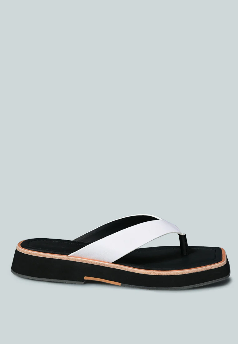 BLUNT Flat Thong Sandal in White - Image 2