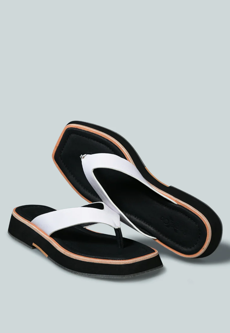 BLUNT Flat Thong Sandal in White - Image 3