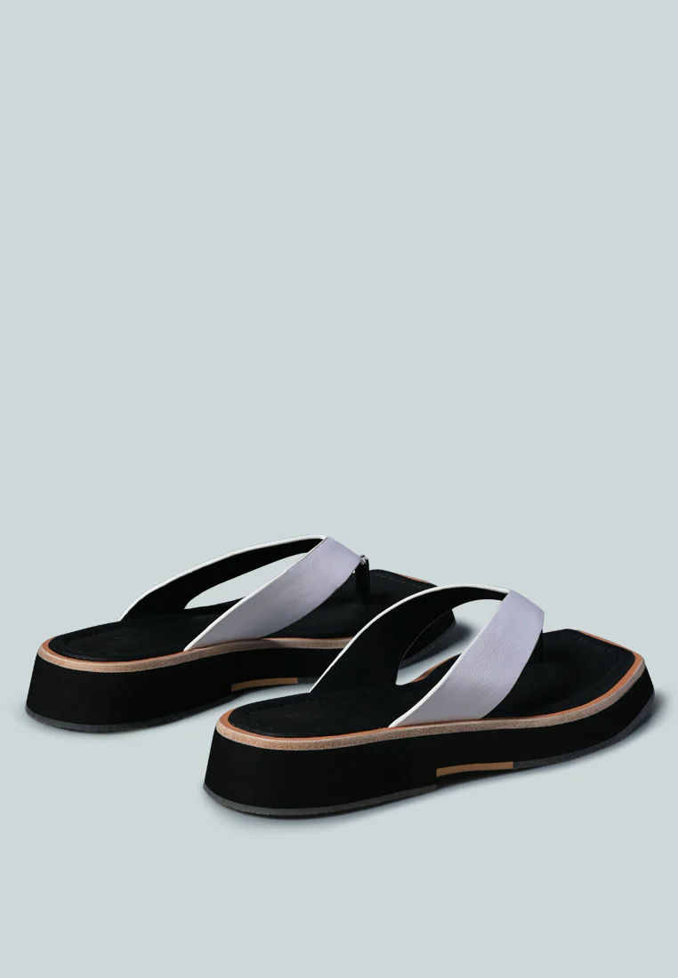 BLUNT Flat Thong Sandal in White - Image 4