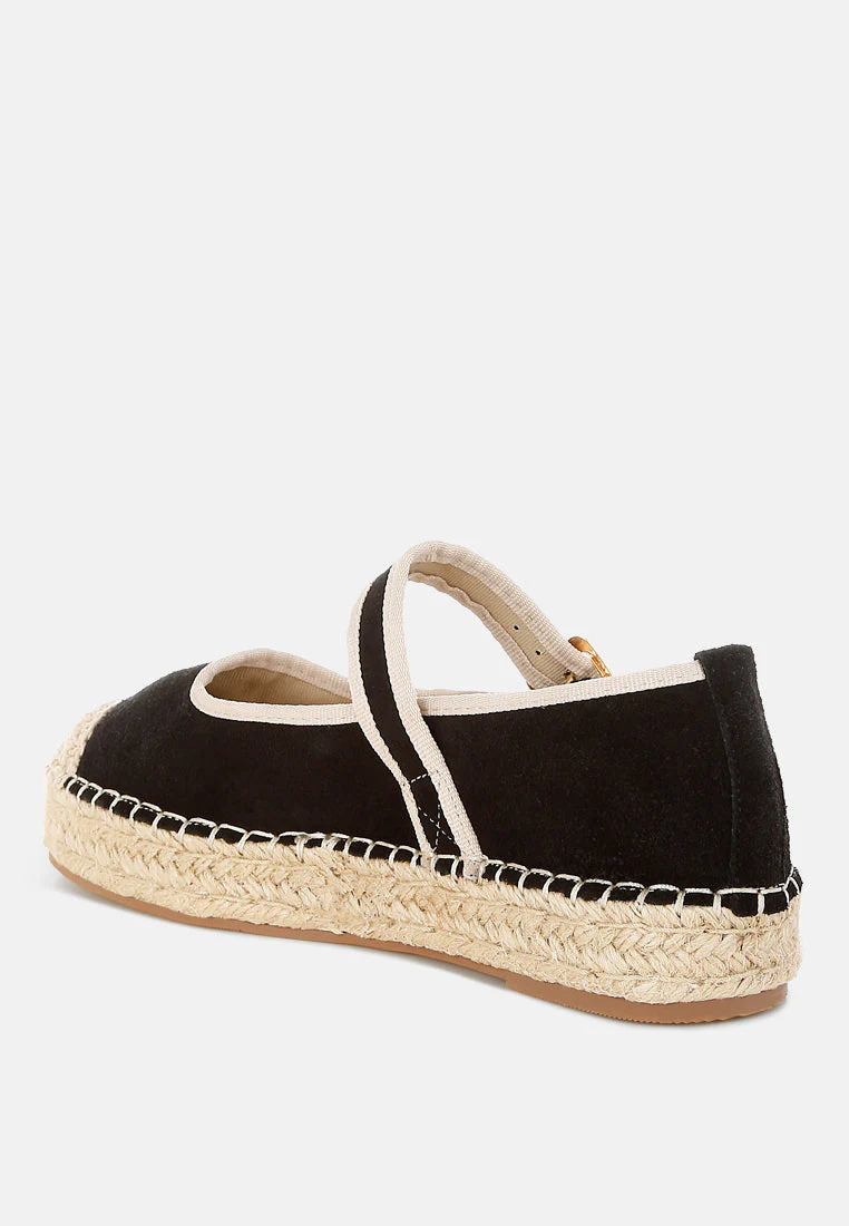 Bolean Soft Suede Leather Mary Jane Espadrilles - Image 13