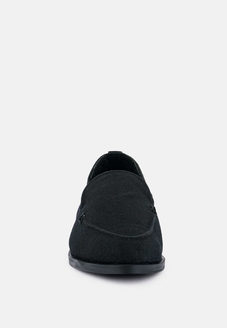 BOUGIE Black Organic Canvas Loafers - Image 3