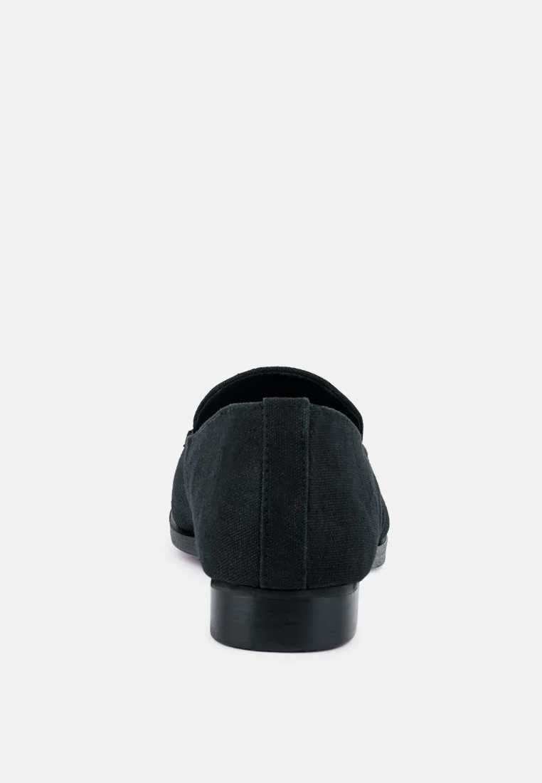 BOUGIE Black Organic Canvas Loafers - Image 5