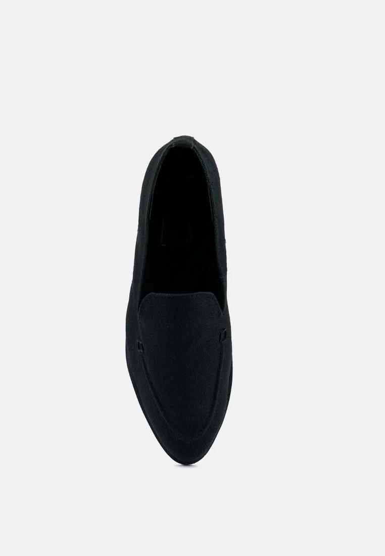 BOUGIE Black Organic Canvas Loafers - Image 6