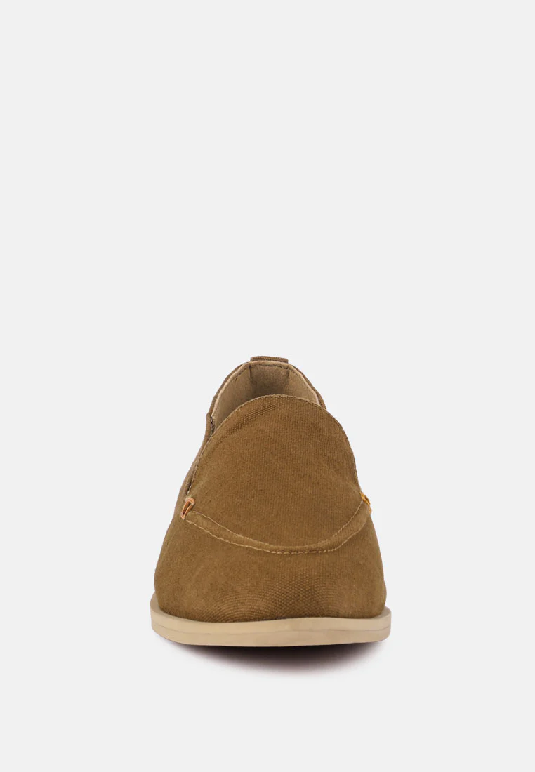 BOUGIE Tan Organic Canvas Loafers - Image 3