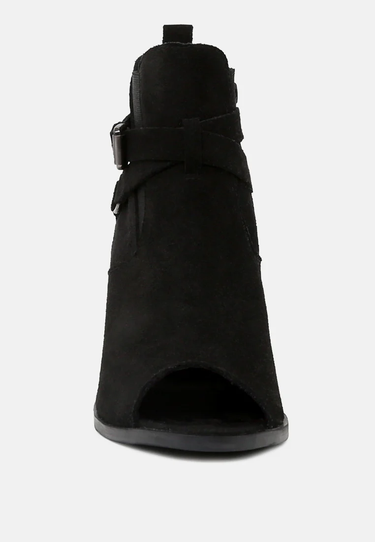 BRIA Black Peep Toe Ankle Boots - Image 5