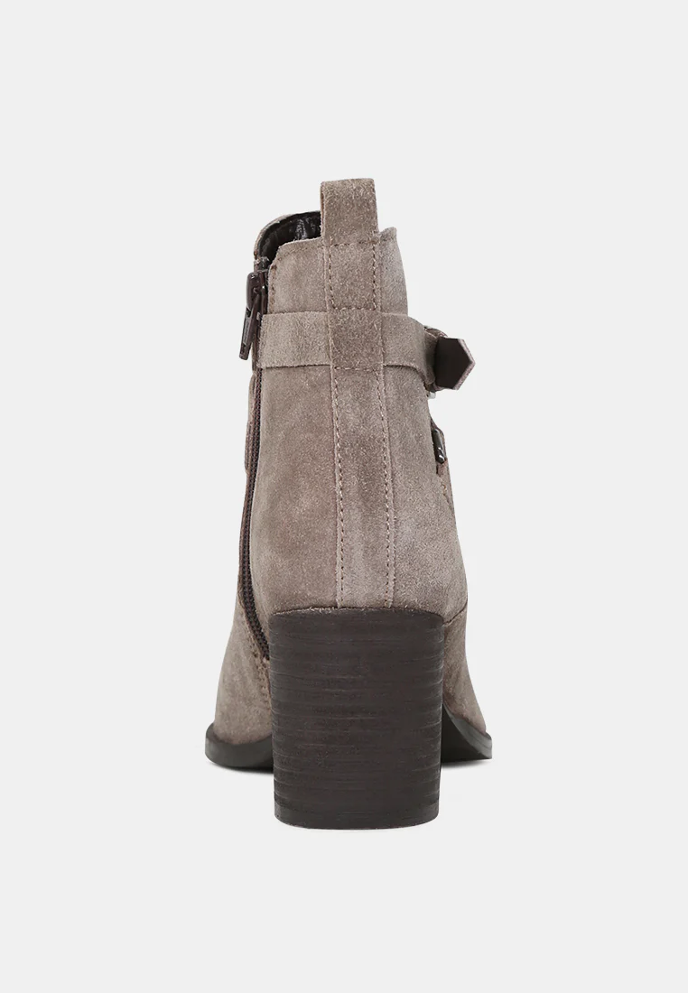 BRIA Taupe Peep Toe Ankle Boots - Image 5
